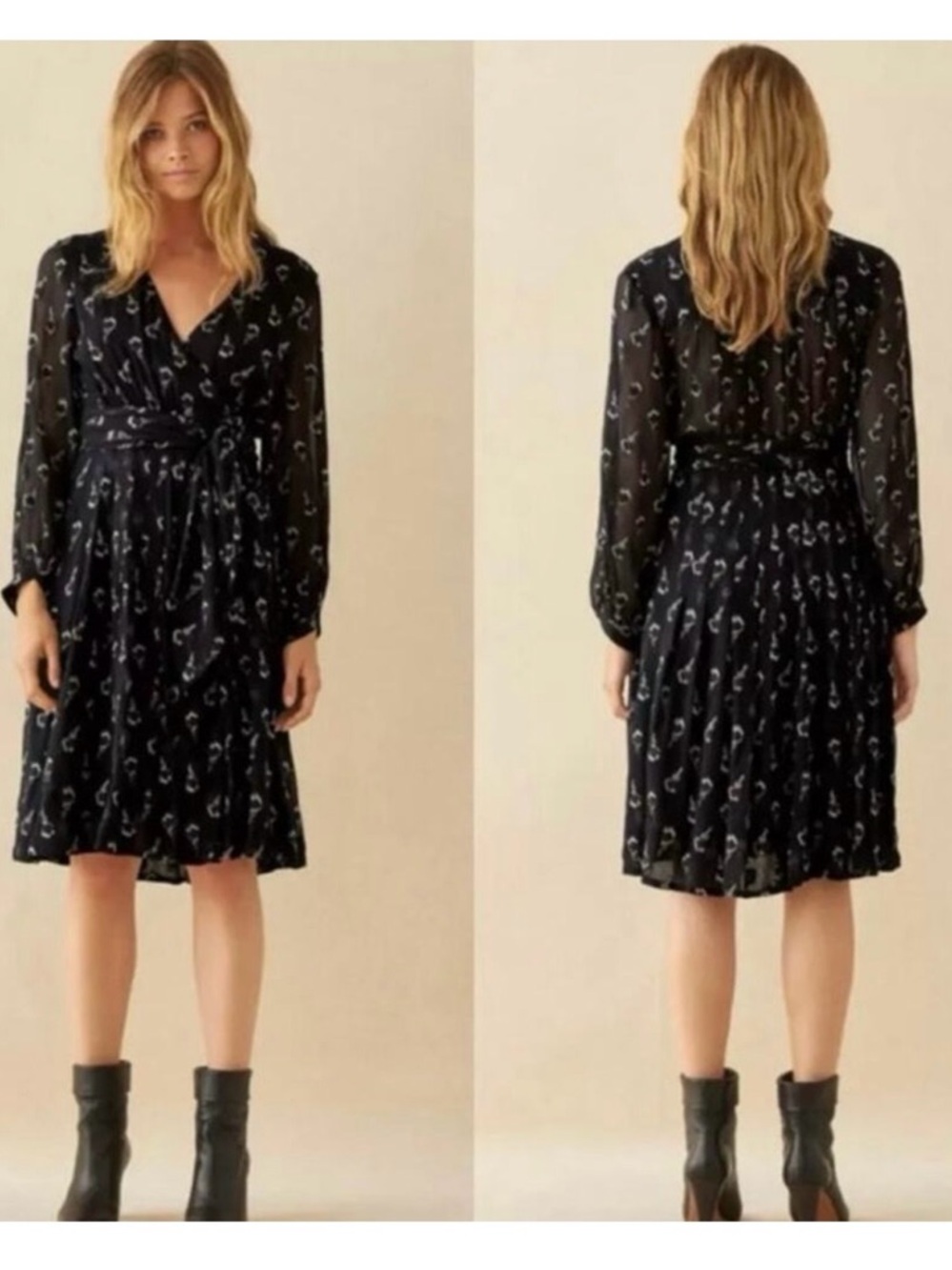 ba&sh Memory Floral Silk Chiffon Dress
